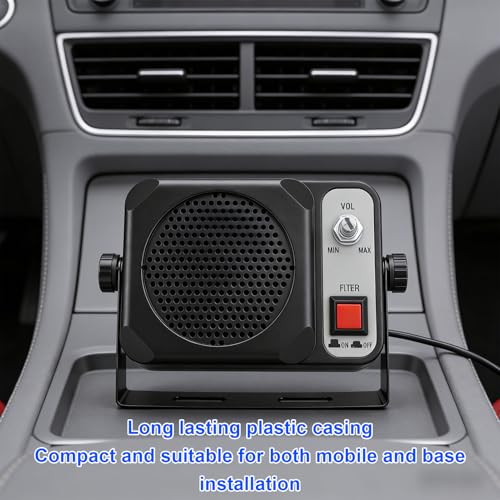 Altavoz externo para radio CB minimalista de alta fidelidad con carcasa negra de 1.5 W 7