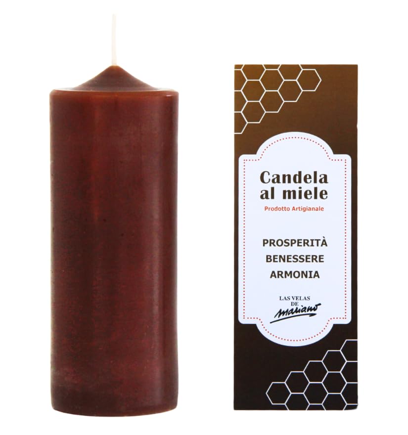 Candela artigianale al miele – Candela Ritualizzata per dolcire, armonizzare e attrarre fortuna, aroma naturale per concentrazione e benessere, fatta a mano con cera di miele