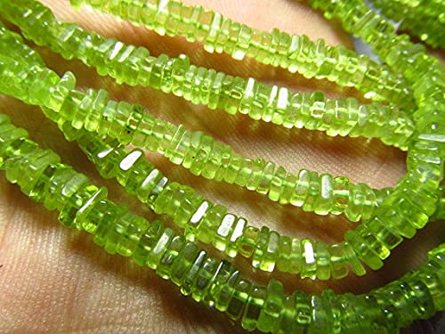 Peridot heishi en fil de 16 pouces pour bijoux bohèmes
