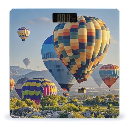 Báscula digital de baño Hot Air Balloons con plataforma amplia miniatura 1