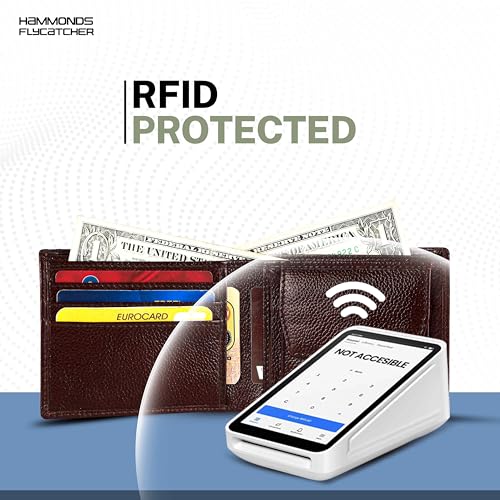 HAMMONDS FLYCATCHER Genuine Leather Wallet for Men - RFID Protected Leather Purse for Men, Money Purse for Men, Bi-Fold Wallet - 6 Card Slots, 1 Card Case, Coin Pocket, Hidden Pockets - Brown (Image - 3)