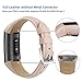 NANW Bands Compatible with Fitbit Charge 4 / Charge 3, Slim Genuine Leather Wristband Replacement Accessories Strap for Women Men Compatible with Fitbit Charge 4 / Charge 3 Small Large