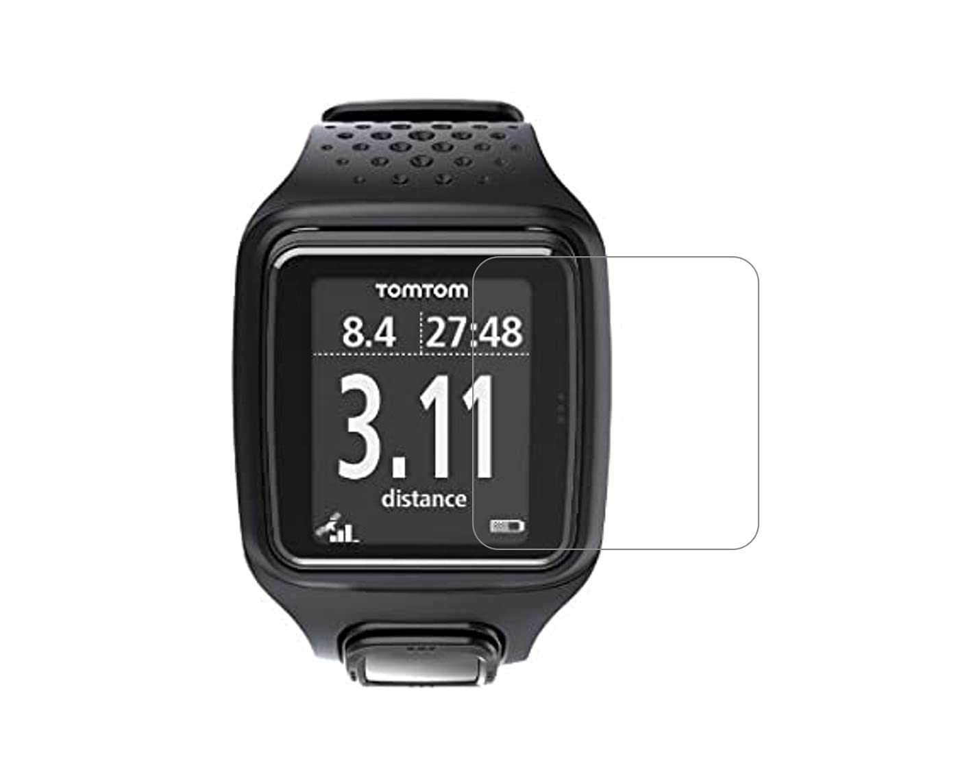 DVTECH? High Definition 9H Crystal Clear Edge to Edge Smart Watch Screen Protector compatible for TomTom Runner GPS Watch (Pack of 2-Not a Tempered Glass)