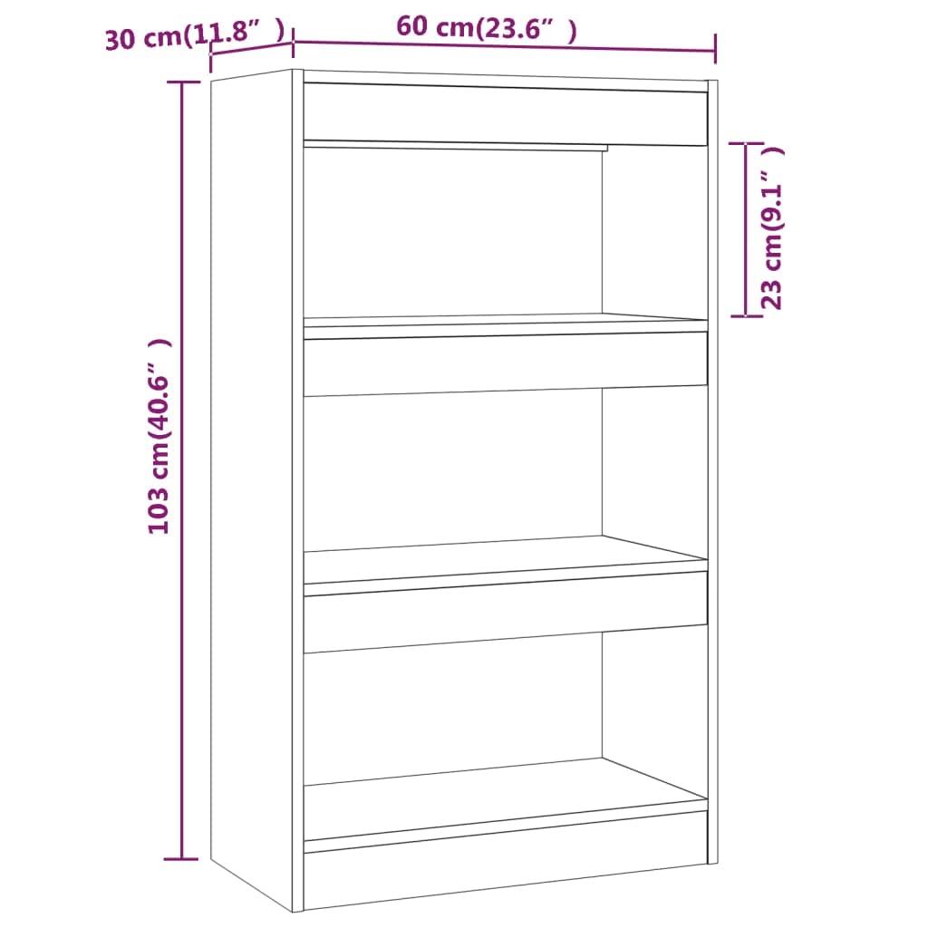 Hothingwell Bücherregal aus Holz, Eichenrauchfarben | Flurregal, dekoratives Regal für Wohnzimmer, robust, Reinigung mit feuchtem Tuch