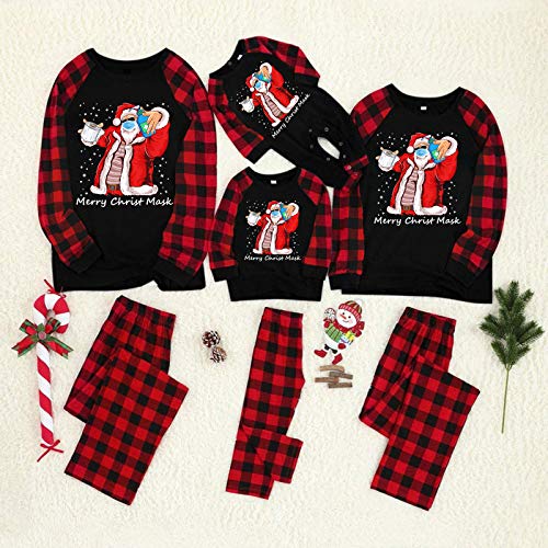 Pijama de Natal para a família, conjunto de pijamas de Natal para a família, roupas de dormir de alg