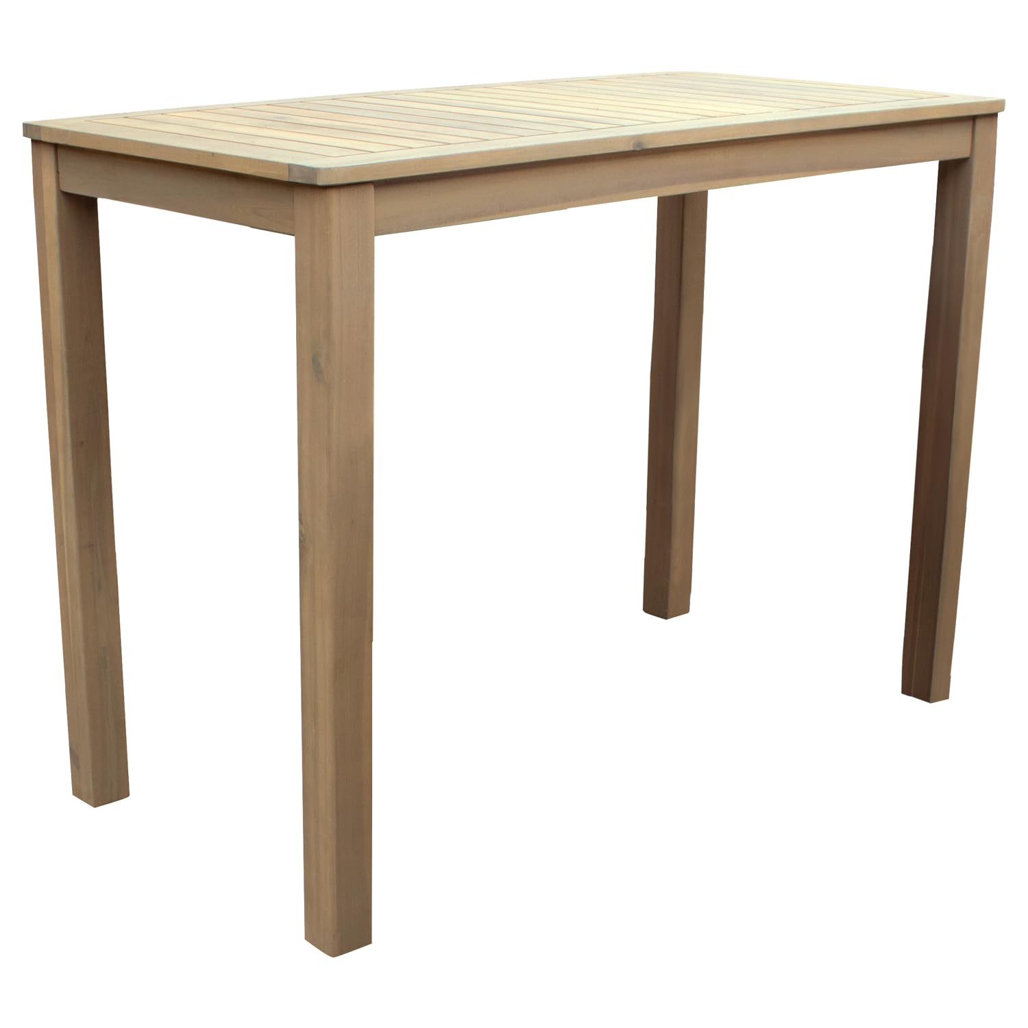 Happy Garden Mange Debout Aruba en Acacia avec Coussins Sable. Table Haute et tabourets d'extérieur pour 4 Personnes.