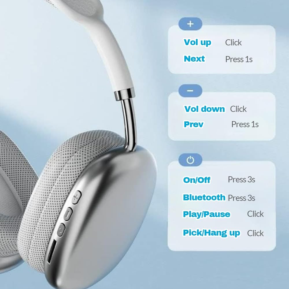 DYRBF Cuffie wireless con retro chiuso, over-ear, stereo Hi-Fi bassi profondi, cablato/wireless/modalità multipla da 3,5 mm, driver dinamico da 40 mm, isolamento acustico passivo, cuffie pieghevoli