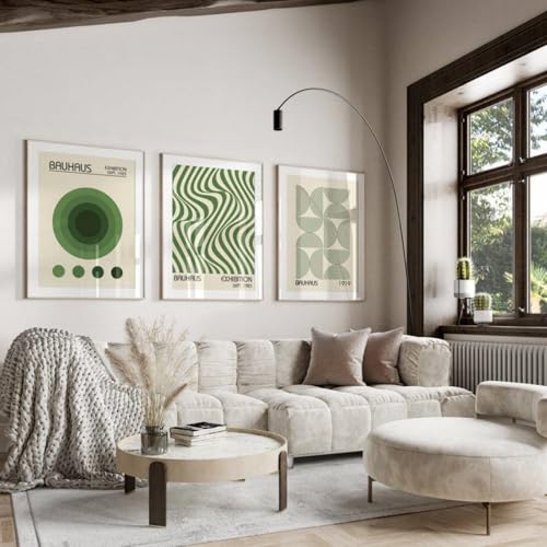 Décoration murale salon et chambre | Tendance affiche géométrique orange 50 x 70 cm