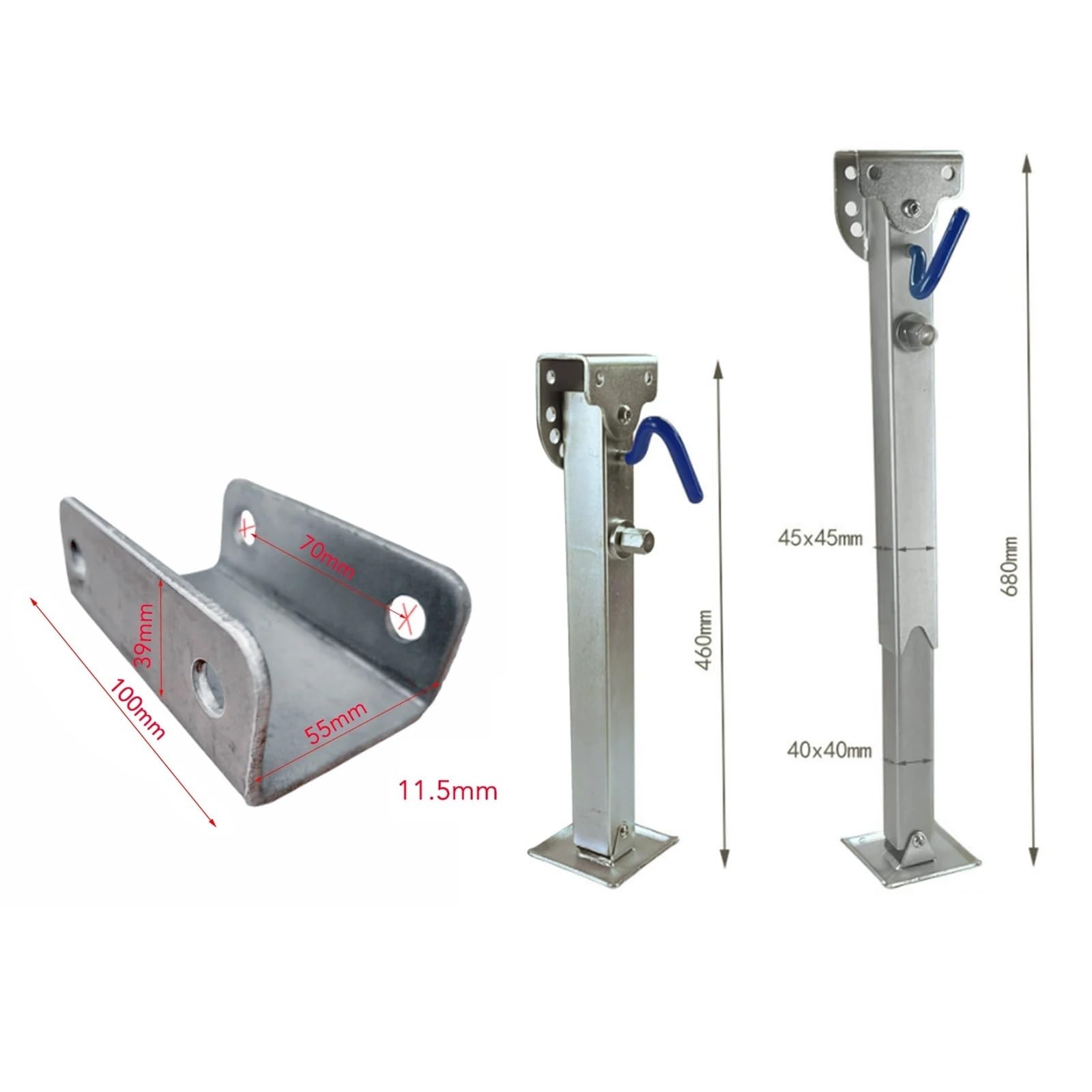 Anhänger Stabilisator Wohnmobil-Anhängerheber, teleskopierbar, 460–680 mm, 2205 lbs, Ständer, Stützbeine, Eck-Wohnwagen-Anhänger, Offroad-Fahrzeug, Wohnmobil-Zubehör für Tragbar