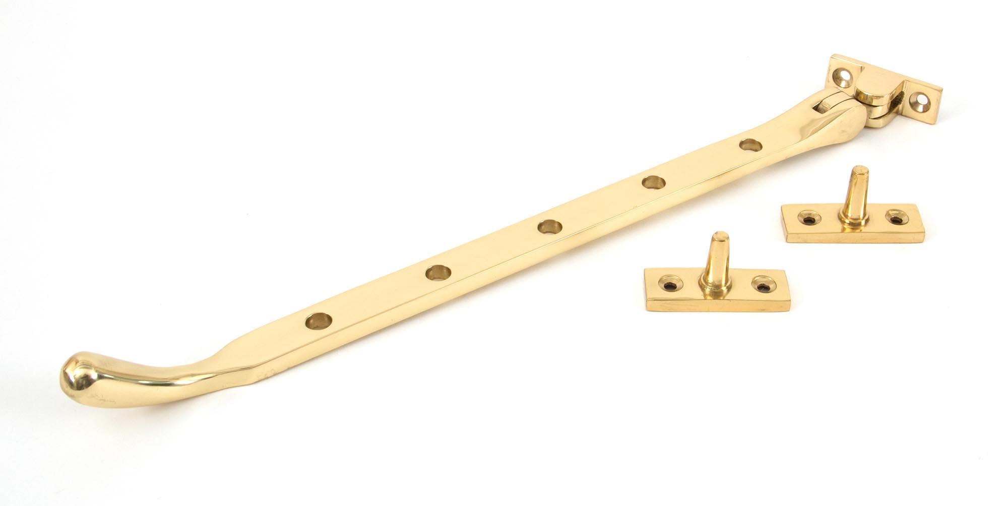 From The Anvil Polished Brass 12 Inch Peardrop Stay from B&Q