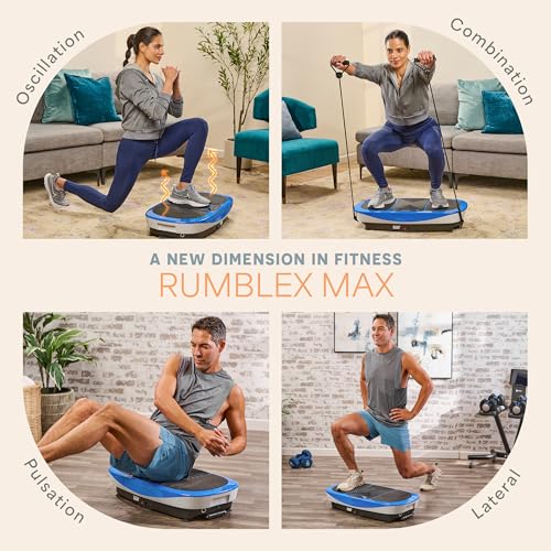 Image of Lifepro Rumblex Max 4D Vibration Plate Exercise Machine - 3 Motors, 500 lb Capacity Whole Body Vibrating Platform Machine with Resistance Bands - Vibration Plate for Lymphatic Drainage & Muscle Toning