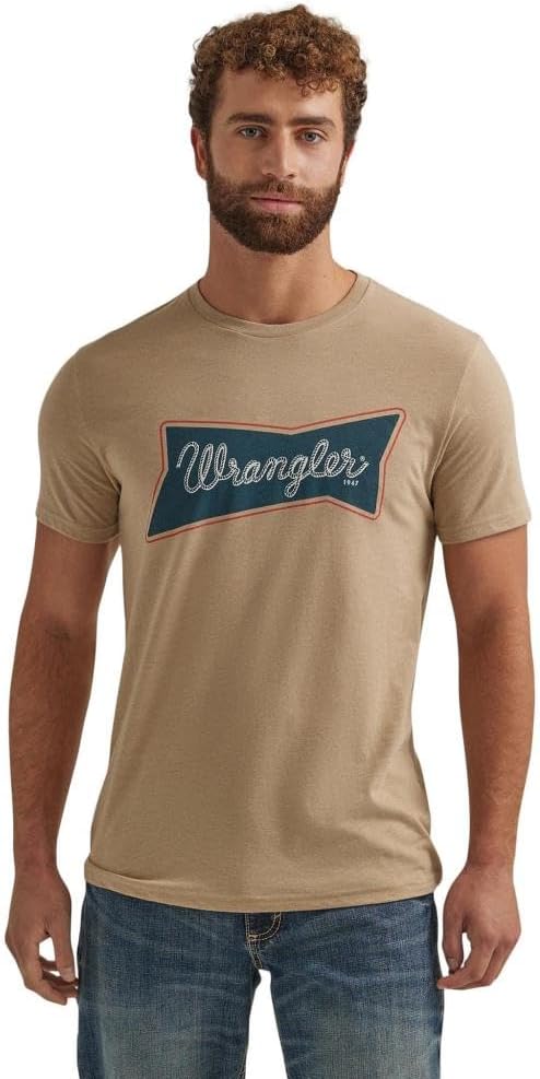Wrangler Men's Heritage Logo Graphic Tee Tan XL