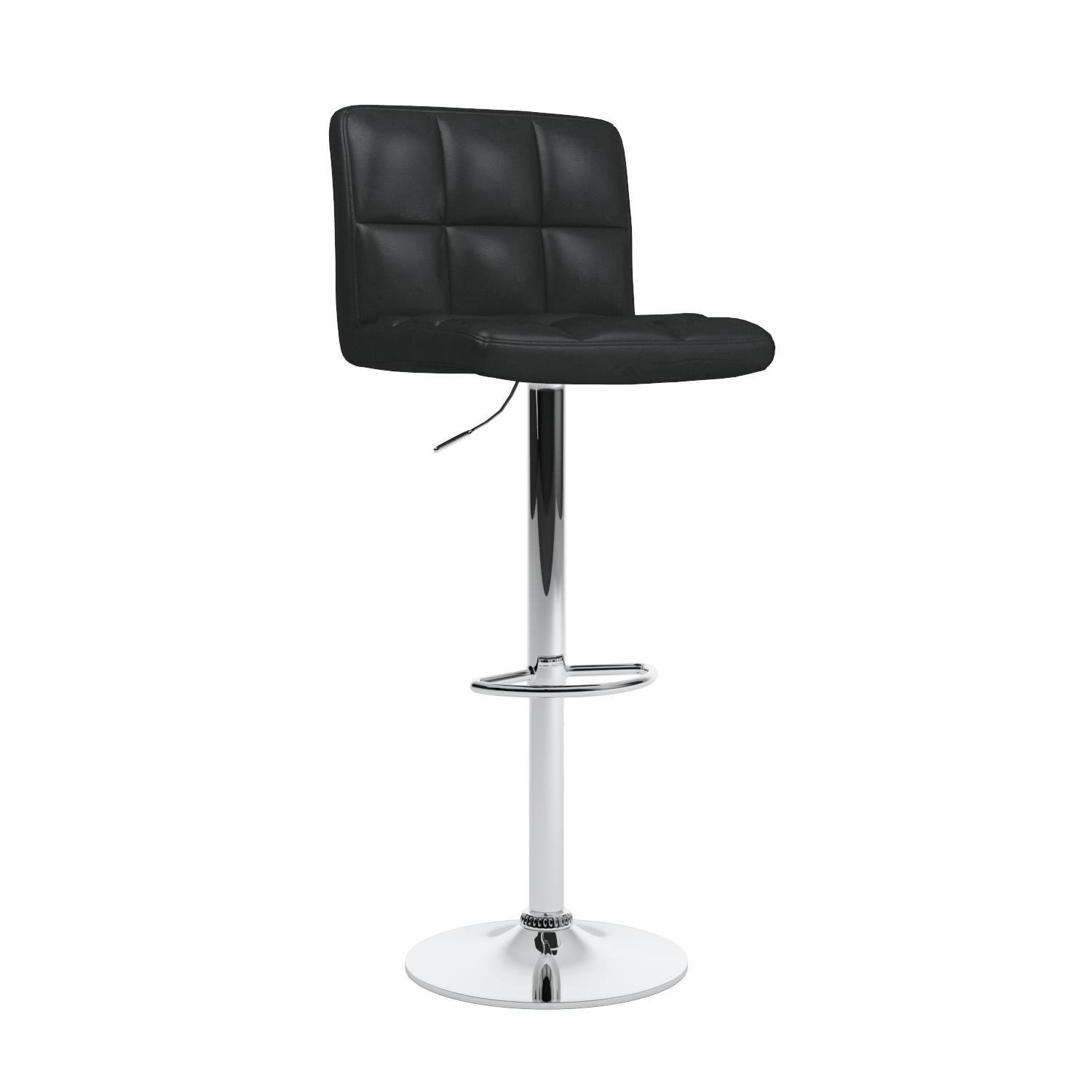 Roundhill Pelle Girevole Regolabile Idraulico Sgabello da Bar, Set di 2 Nero
