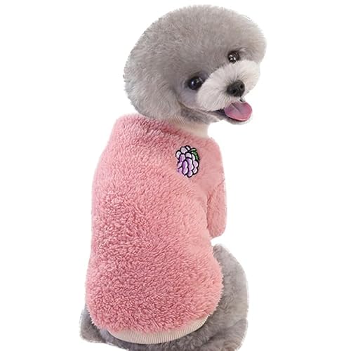 Suéter decorativo de pelúcia quente para filhotes - Roupas grossas feitas à mão para inverno fofas e