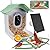 Smart Bird Feeder with Camera Solar Powered,AI Identify Species,2K HD Video Auto Capture Live for Outdoor Backyard,Ideal Gift for Family Bird Lovers (Green)