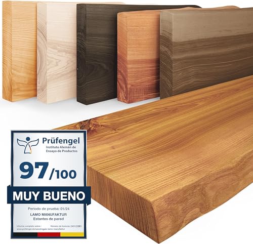 Lamo Manufaktur Estante De Madera Con Borde Natural, Modelo Pure, Estante Sin Soportes, Rustico 140cm, Lw-01-A-003-140 Lamo Manufaktur Estante De Madera Con Borde Natural, Modelo Pure, Estante Sin Soportes, Rustico 140cm, Lw-01-A-003-140