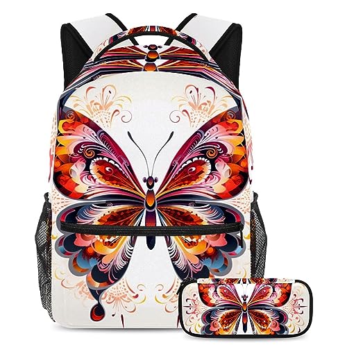 Sac à dos papillon rouge résistant pour éviter les fermetures cassées