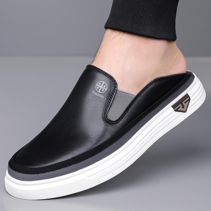 Trsorini Mens Casual Loafers Convertible Foldable Heel 2-in-1 Wear Barefoot Slip On Soft Comfortable Moccasin Leather Men's Shoes4