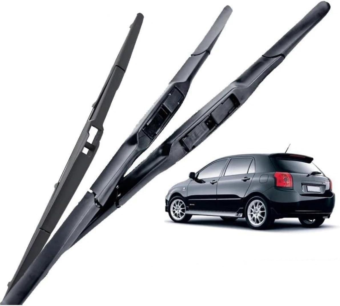 RESKIU Car Front Windshield Wiper Blade Set Replacement for Toyota Corolla Hatchback E120 2002 2003 2004 2005 2006 2007, All Season Windscreen Wipers Quiet Easy Installation