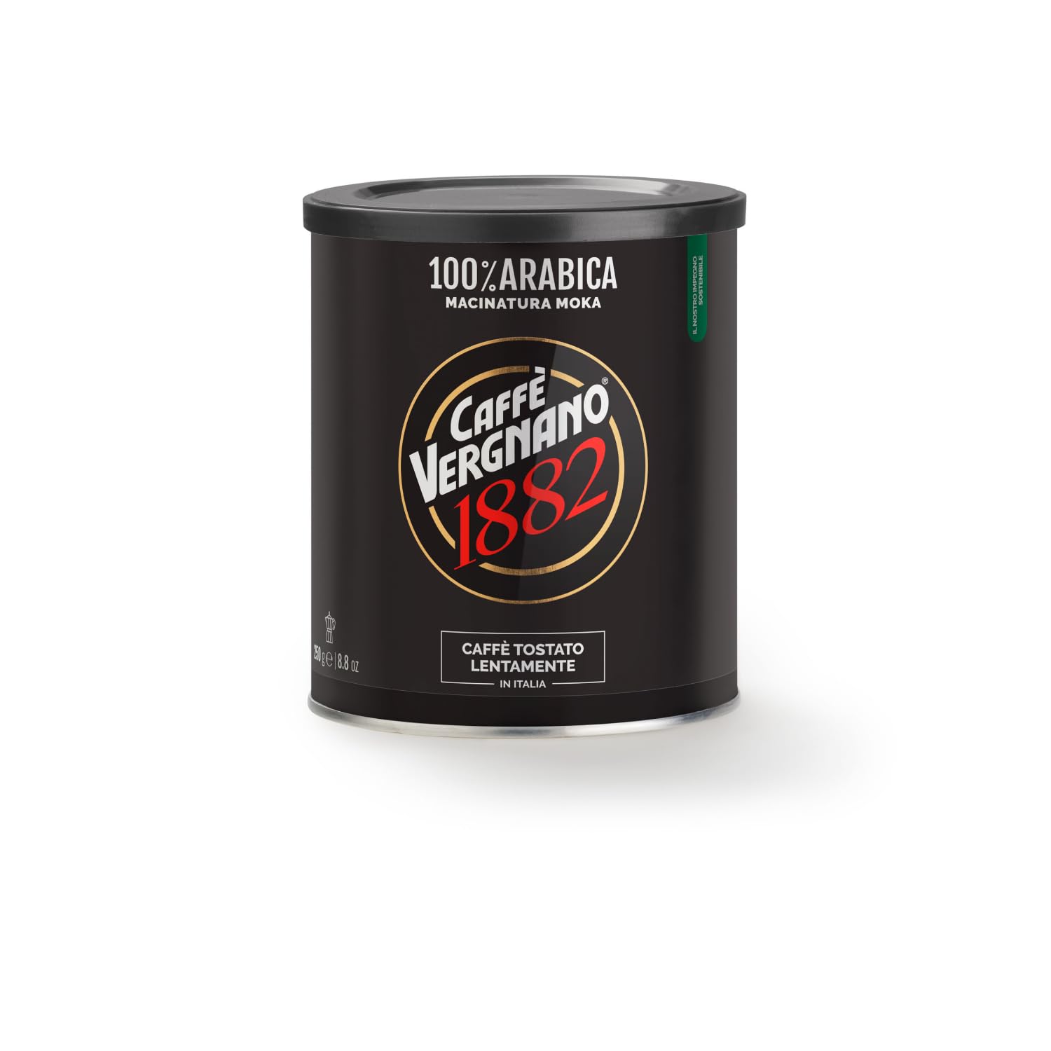 Caffè Vergnano 1882 - Lattina Macinato per Moka 100% Arabica | 12 Confezione da 250 gr