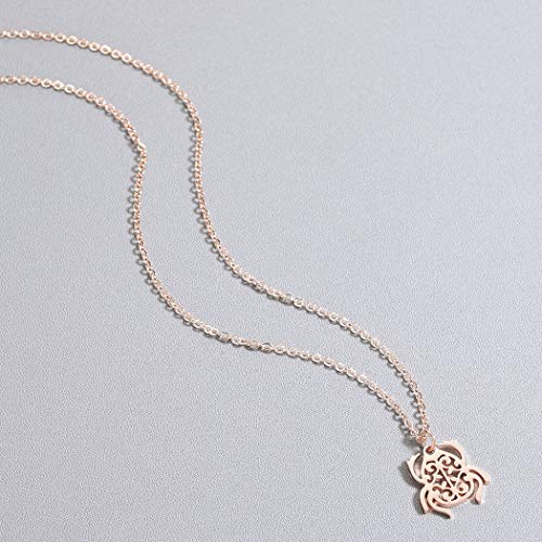 Eiffy Stainless Steel Filigree Scarab Animal Pendant Insect Beetle Bug Pendant Necklace for Women Jewelry (Rose Gold) - Image 3