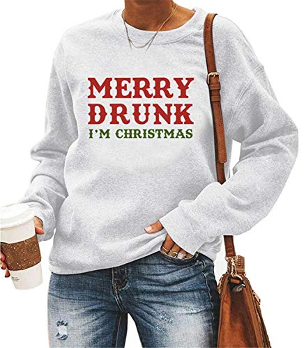 ORANDESIGNE Felpa da Donna Merry Drunk IM