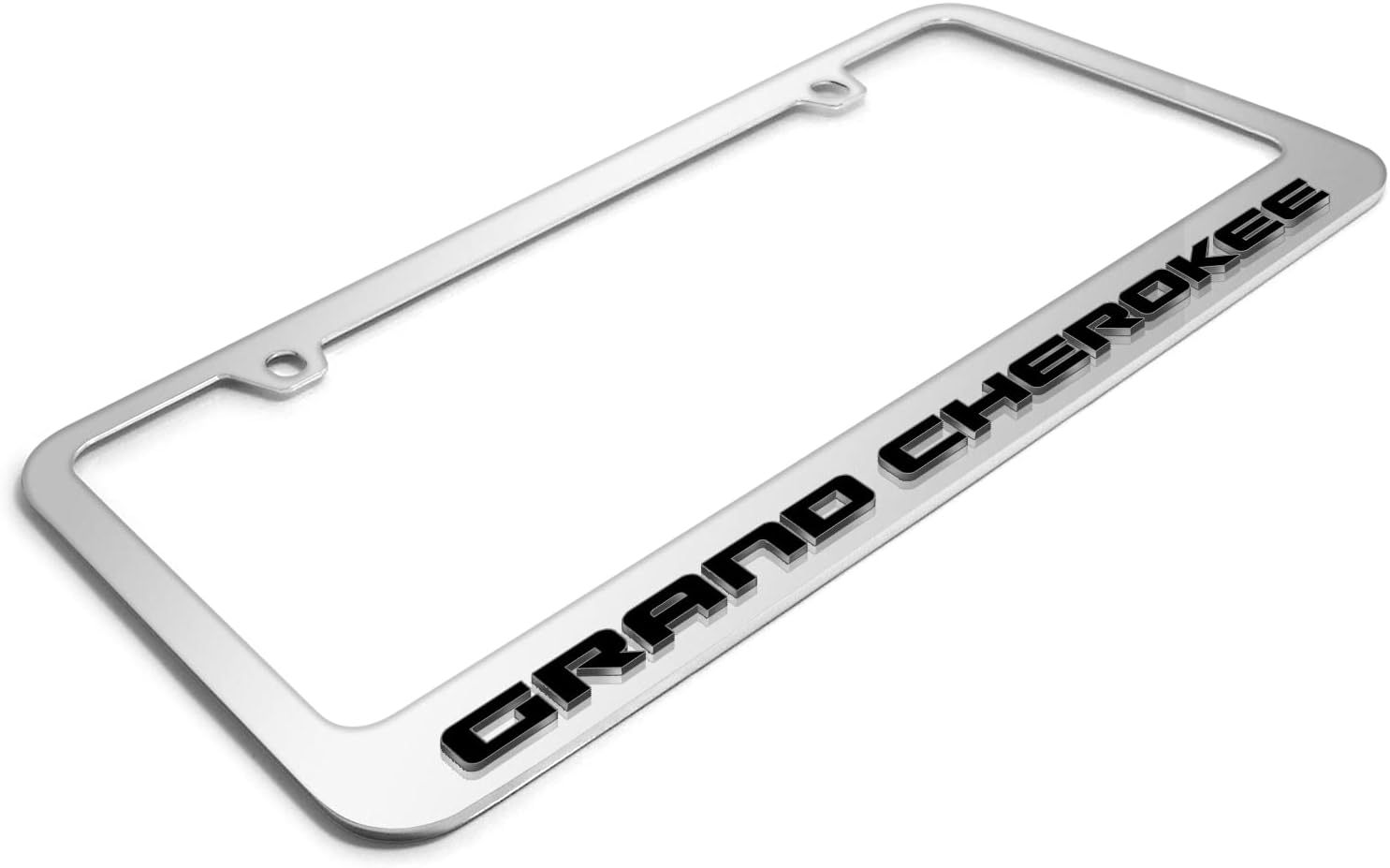 iPick Image for Jeep Grand Cherokee in 3D on Mirror Chrome Metal License Plate Frame - Official Licensed