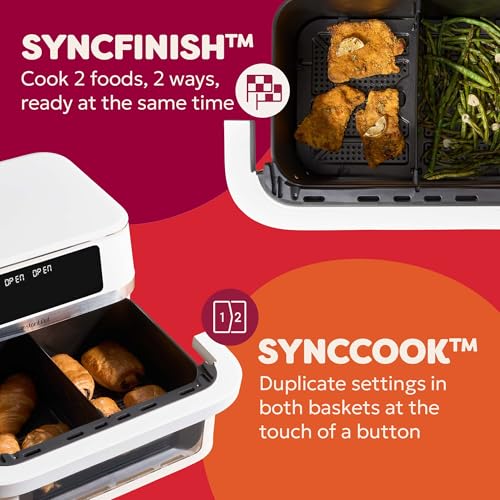 Instant Pot Vortex VersaZone 12L Air Fryer, PFAS Free, Large, Twin 6L Baskets, 8-in-1, Dehydrate, Grill, Bake, Roast, Reheat, Easy Clean, Dishwasher Safe, Sea Salt White - Image 5