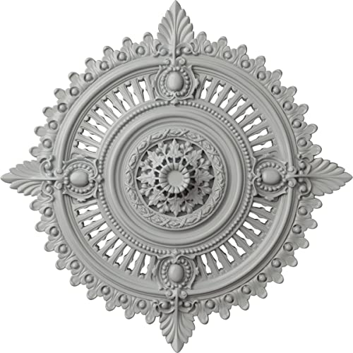 Image of 29 1 /8 inchOD x 1 1 /4 inchID x 4 inchP Haylynn Ceiling Medallion (Fits Canopies up to 1 1 /4 inch), Hand-Painted Frost
