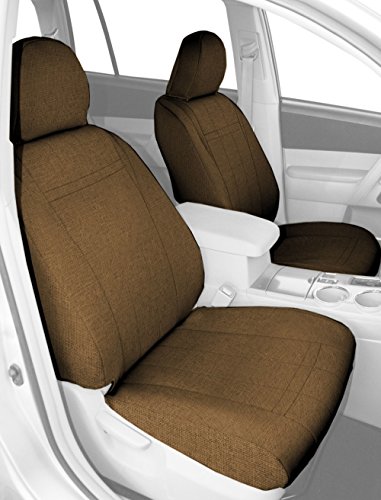 Front Buckets Seats, CalTrend Tweed Seat Covers for 2000-2002 Chevrolet Suburban 1500|Chevrolet Suburban 2500|Chevrolet Tahoe|GMC Yukon|GMC Yukon XL 1500|GMC Yukon XL 2500 Beige Beige Insert and Trim