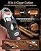 FANKAI Cigar Case, Travel Humidor Box with Cigar Cutter,Portable Cigar Storage Box Cedar Wood Lined,V-Cut Guillotine with Cigar Draw Enhancer Tool Needle, 2 Cigar Holder (cigar case with V cutter)