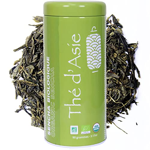 Khla - Té Sencha Orgánico 90g - Té en Hojas Natural & Puro - Té Verde Japonés Sencha - Fresco y Aromático - Helado o Caliente - Té de Hierbas e Infusión - Origen China