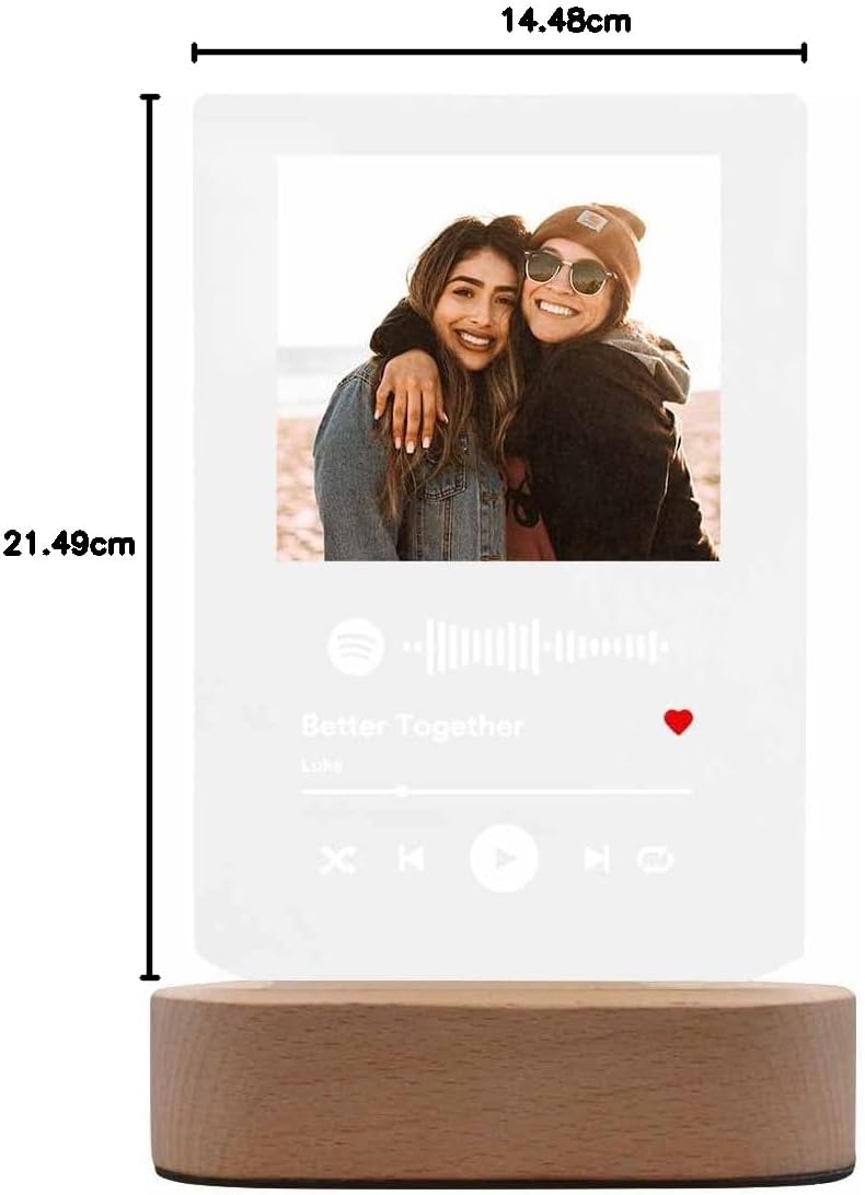 FunStudio Personalized Acrylic Song with Photo Custom Acrylic Album Cover Gifts for Music Lover Friends Sister