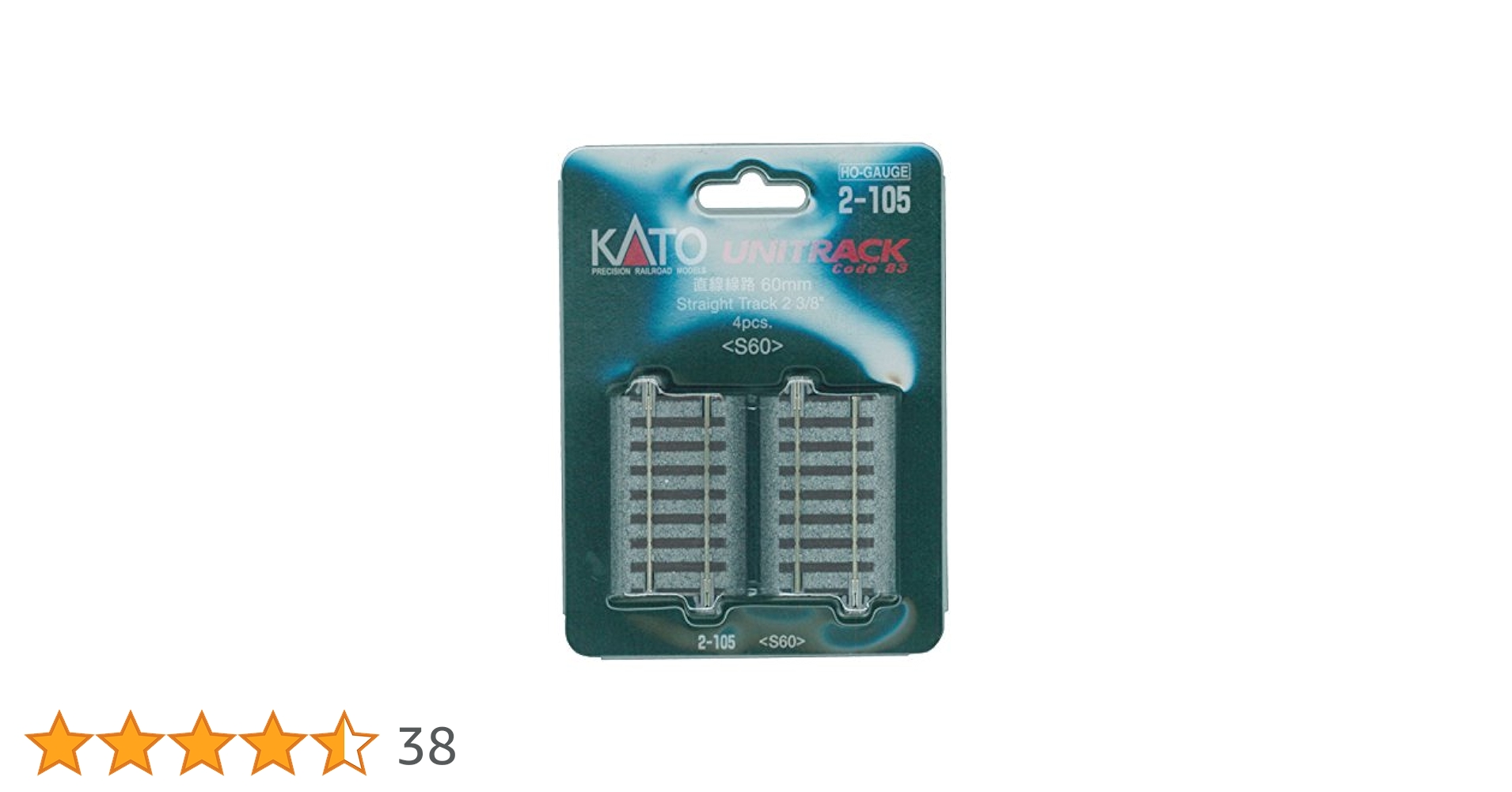 (未使用･未開封品)　KATO HOゲージ 直線線路 60mm 4本入 2-105 鉄道模型用品 lok26k6 未使用・未開封品) KATO HOゲージ 直線線路 60mm 4本入 2-105