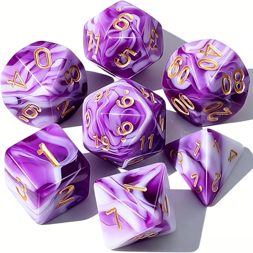 Image of CiaraQ 7pcs Polyhedral Dice Set for Dungeon and Dragons MTG Table Games