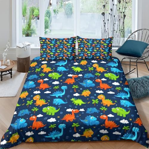 Linge de lit dinosaure double avec housse de couette respirante 3D
