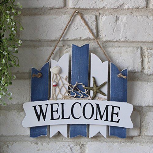 WINOMO Wooden Hanging Wall Decor Mediterranean Style Nautical Beach Theme Cafe Decoration - Image 2