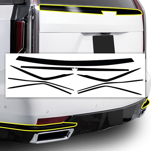 BOGAR TECH DESIGNS Rear Trunk Bumper Chrome Delete Overlay Compatible with Cadillac Escalade 2021-2024, Gloss Black