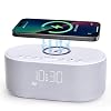 Sound Machine Alarm Clock Wireless Charger: Bluetooth 10W Stereo Sound Speaker Bedroom – White Noise Machine for Sleeping with 21 Soothing Sounds