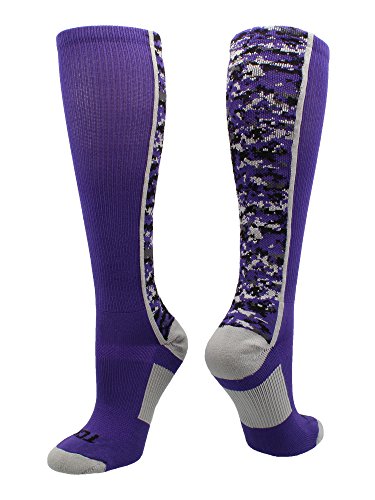 TCK Sports Digital Camo Over The Calf Socks (Purple, Small)