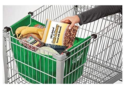 Tragbar Shoppingtasche, 2er pack Grün Einkaufstasche, BrilliantJo Einkaufswagen Tasche