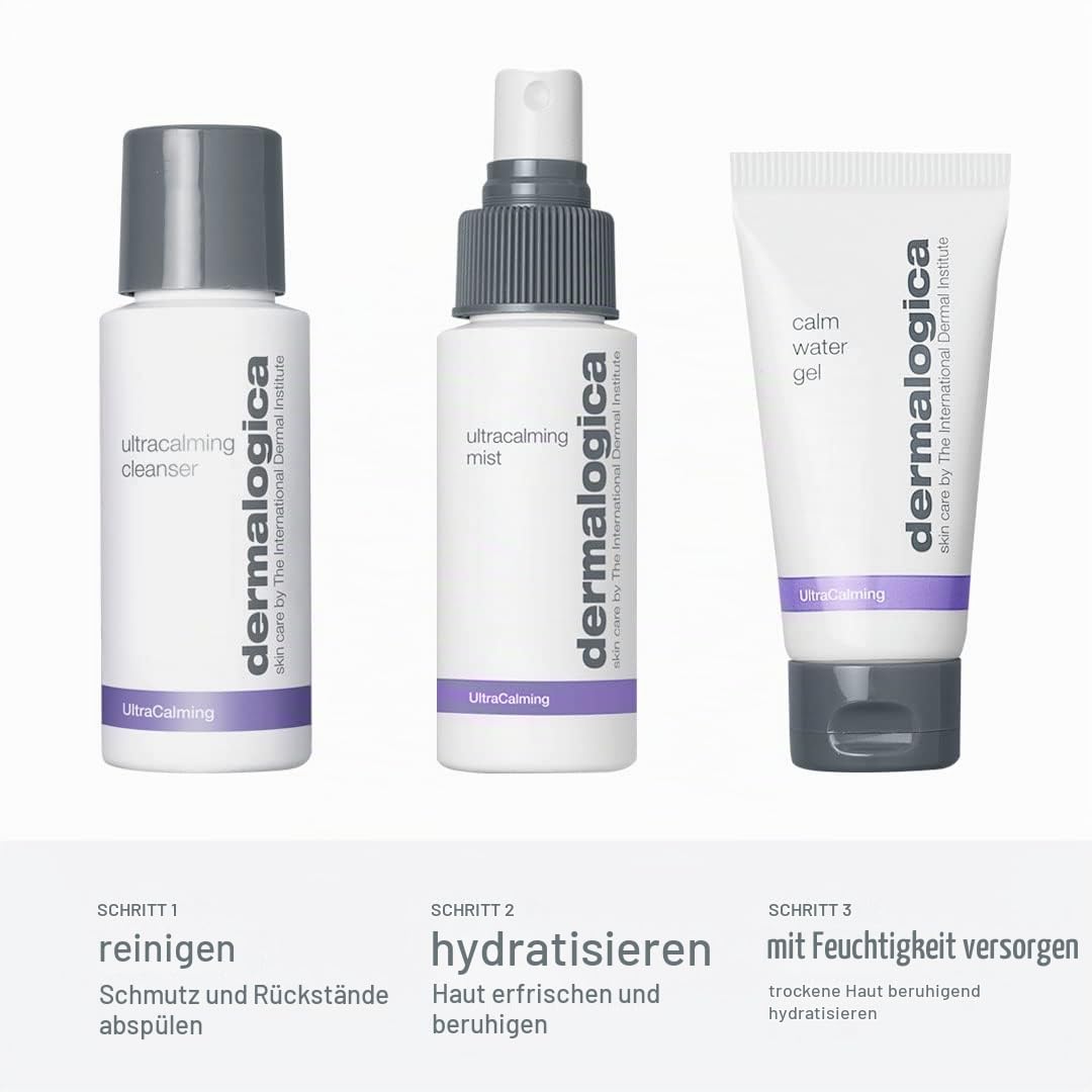 Dermalogica Sensitive Skin Rescue Kit - Pflegeset für empfindliche Haut. Beruhigt, besänftigt, spendet Feuchtigkeit. Inhalt: Ultra Calming Cleanser, Ultra Calming Mist, Calm Water Gel.