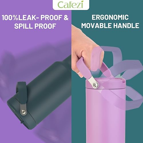 Miniatura 5 de Vaso de 40 onzas con asa y pajilla, vasos aislados al vacío con popote abatible y asa superior, vaso aislado reutilizable para el hogar, al aire