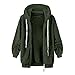prime big deal days Sherpa Fleece Jacket For Women Full Zip Oversized Long Sleeve Hooded Fuzzy Cardigan Coat Fashion Winter Outwear fleece jacket womens full zip Army Green L