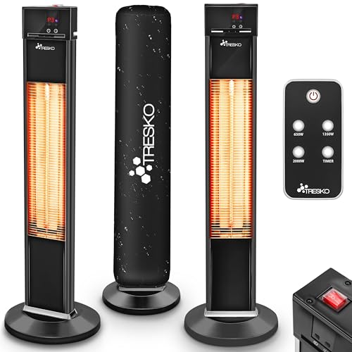 TRESKO Infrarot Stand-Heizstrahler 2000W mit Fernbedienung | Wärmestrahler Terrasse elektrisch mit 3 Heizstufen | Terrassenstrahler Innen & Außen | Infrarotstrahler mit LED-Anzeige TRESKO Infrarot Stand-Heizstrahler 2000W mit Fernbedienung | Wärmestrahler Terrasse elektrisch mit 3 Heizstufen | Terrassenstrahler Innen & Außen | Infrarotstrahler mit LED-Anzeige