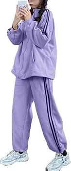 韓国 レディース セットアップ ジャージ 上下セット パープル 秋冬 長袖 Amazon | [D.IIZOO] 韓国風 ジャージ 上下セット レディース