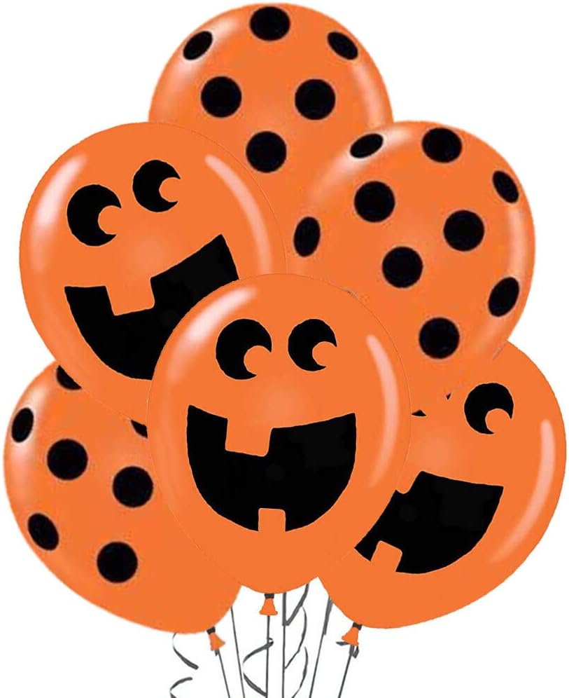 PMU 50Pcs Halloween Balloons 11 Inch, Fun Balloons for Halloween Party Décor, Spooky Ghost Theme