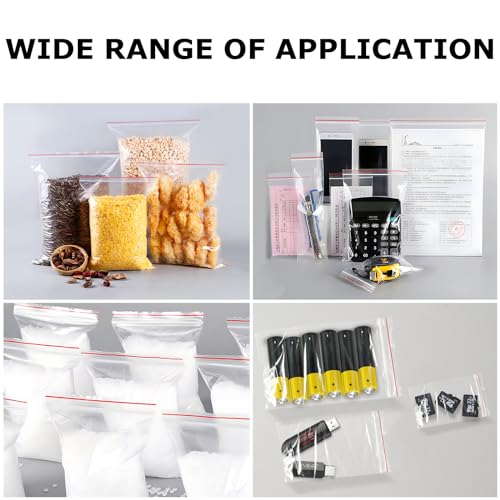 Omtofo 1000 Stück Druckverschlussbeutel, 5 Größen Plastikbeutel Verschließbar Transparent Klein Zip Beutel, PE Polybeutel Reißverschluss Tütchen Zipper Plastikbeutel