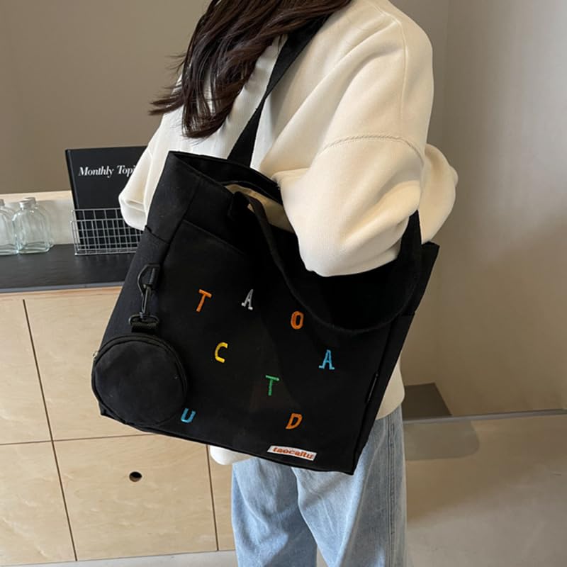 Large Soft Fabric Tote Bag for Women with Zipper, Stylish Durable Handbag with Comfortable Handle4