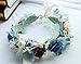 Boho Flower Headband Women Floral Crown Hair Wreath Flower Headpiece Halo with Ribbon Wedding Party Festival Photos Blue by Vivivalue
